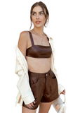 Vegan Leather Bra Top