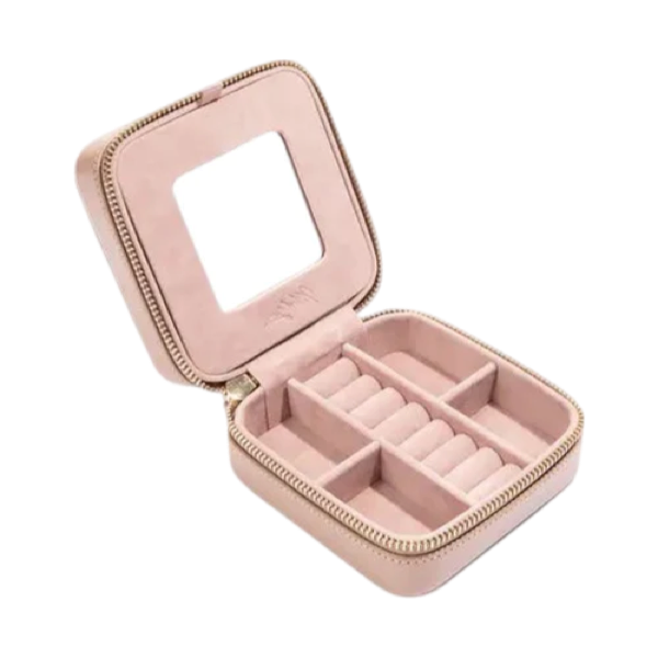 Travel Leather Jewelry Case - Mauve