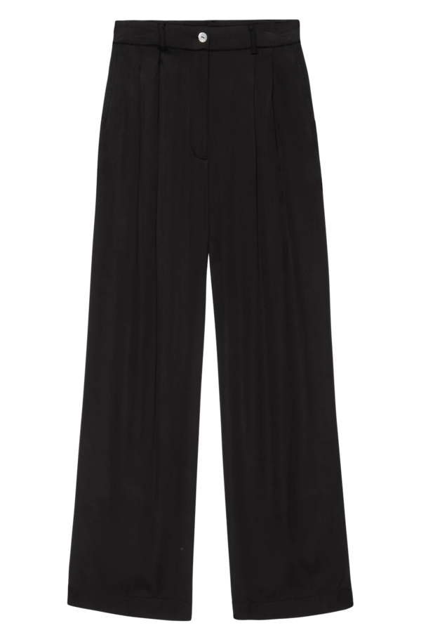 DONNI Silky Pleated Trouser - Jet | VIDA MOULIN