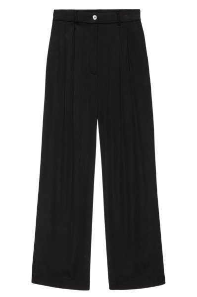 Silky Pleated Trouser - Jet