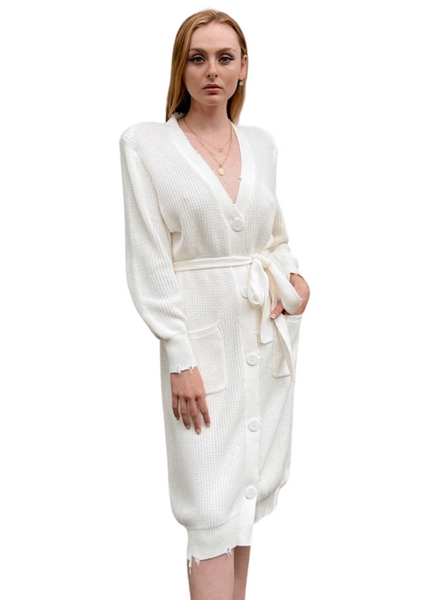 Amanda Sweater Dress - White