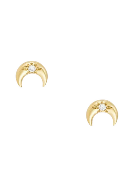 Crescent Moon Studs