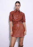 Paris Leather Top - Rust