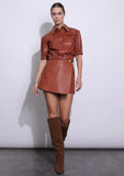 Paris Leather Top - Rust