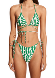 Marzia Bikini Top - Tulli Print Green