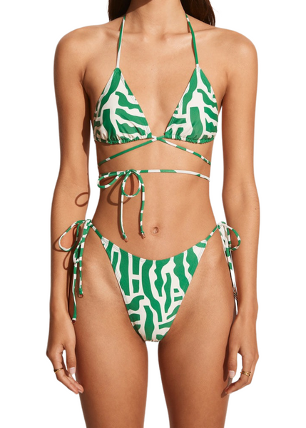 Marzia Bikini Top - Tulli Print Green