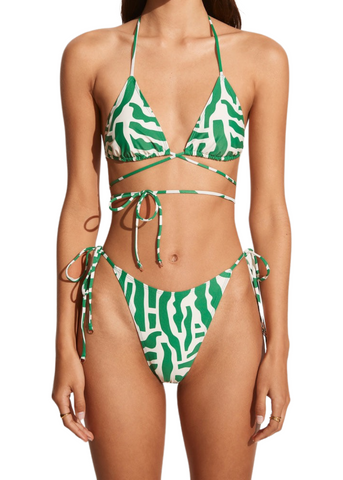 Marzia Bikini Top - Tulli Print Green