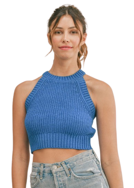 Cooper Sweater Top - Cobalt
