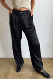 Silky Pleated Trouser - Jet
