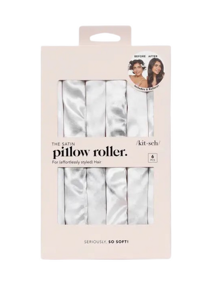 Satin Heatless Pillow Rollers 6pc - Soft Marble