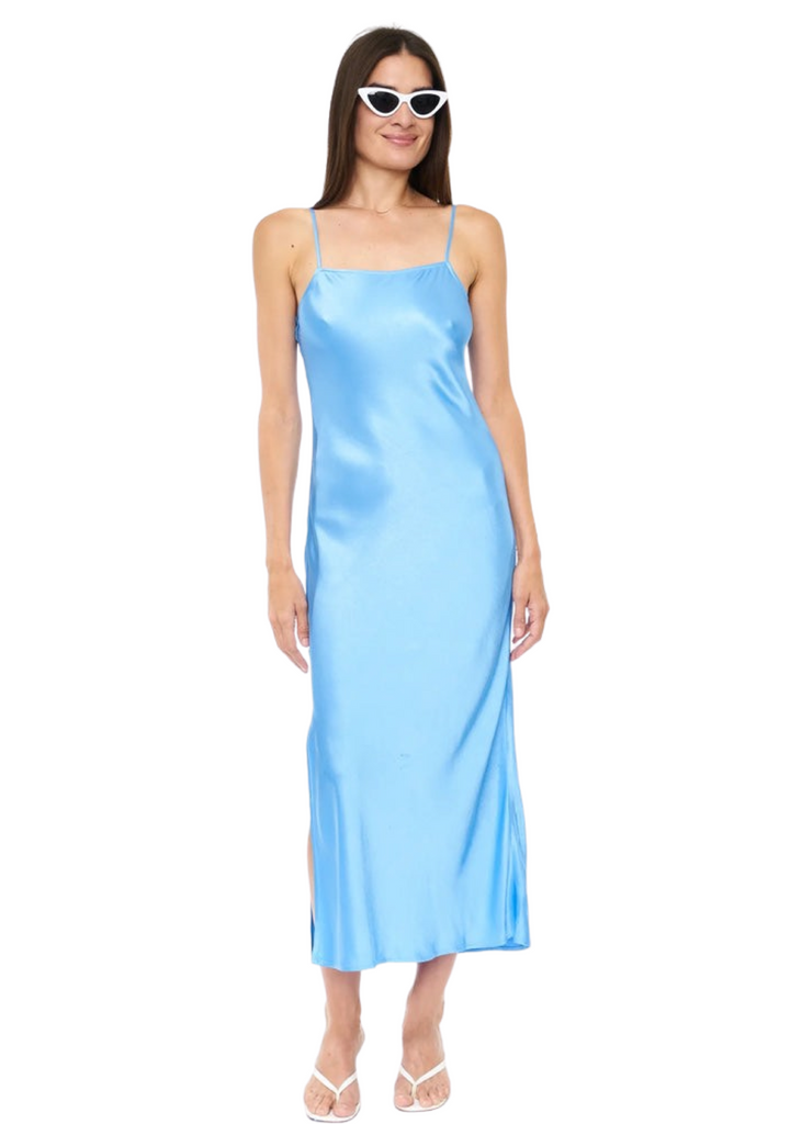 mari satin midi dress Mari Green Satin Midi Dress