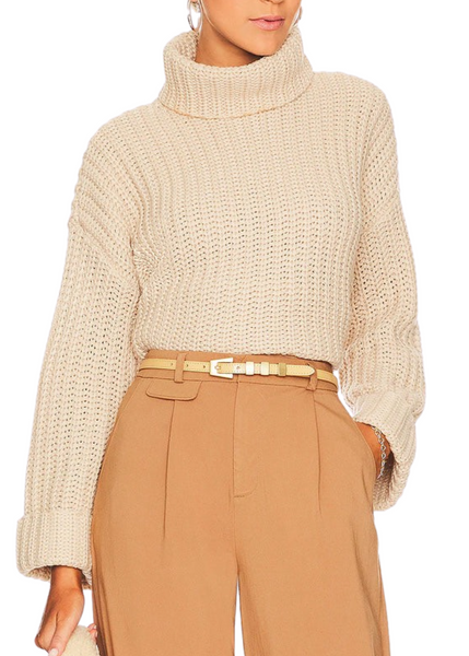 Chunky Turtleneck Shaker Pullover