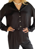 Silky Cropped Button Down