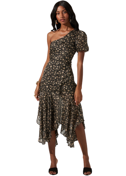 Santorini Dress - Black Taupe Multi