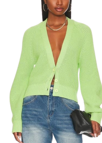 Shaker Cardigan - Pear