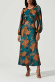 Quinn Dress - Green Rust Floral